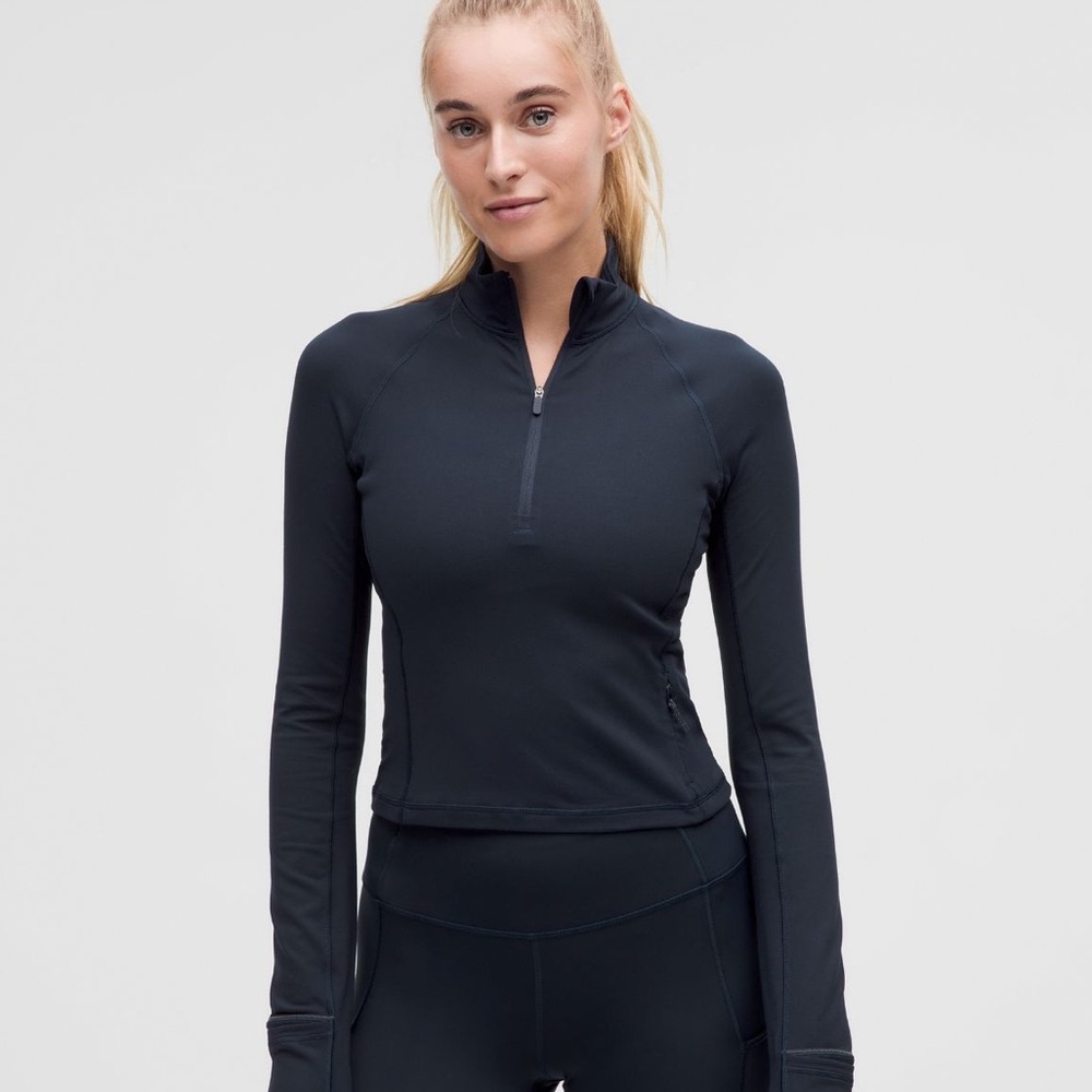 lululemon It’s Rulu Quarter-Zip Long Sleeve Athletic Top Navy *Updated